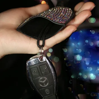 Universālā Atslēga Gadījumā Sievietēm Rhinestone Auto Atslēgu Somā Maku Auto Piederumi Bling Meitenes Dimanta Keychian Taustiņš Vāciņa Turētājs Keyring