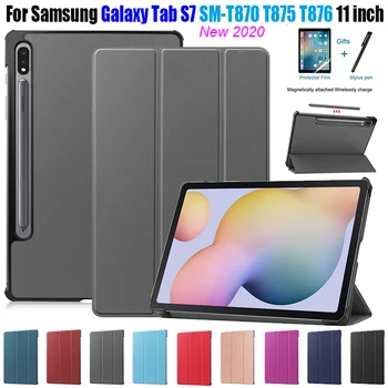 Samsung Galaxy Tab S7 Gadījumā SM-T870 SM-T875 2020. Gadam Būtiska Magnētisko Stends Tablet Vāks Samsung Tab S7 Lietu Vāku Coque + Pildspalva