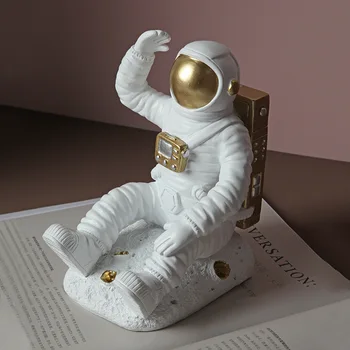 NORTHEUINS Sveķu Astronauts Bookend Figūriņas Kosmonauts Statuja-Miniatūra Statueti Suvenīri, Iekšlietu Mājas Dekors Dzīvojamā Istaba