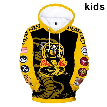 No 2 Līdz 14 Gadiem, Bērni, Hoodies Karatē Bērns Cobra Kai 3d bērniem Kapuci sporta Krekls Zēns Meitene modes Harajuku Jaka Drēbes Lielgabarīta