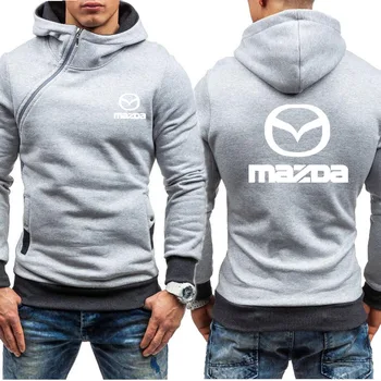 Vīrieši Hoodies Mazda Automašīnas Logo Drukāt Gadījuma HipHop Harajuku garām Piedurknēm Vilnas siltu Kapuci sporta Krekli Vīriešu rāvējslēdzēju Jaka apģērbi