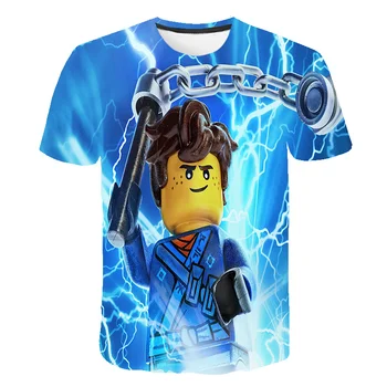 Interesanti Legoe Vasaras īsām piedurknēm bērnu 3D t krekls modes zēns, meitene drēbes Ninjago supervaronis multiplikācijas filmu topi, t-veida T-krekls