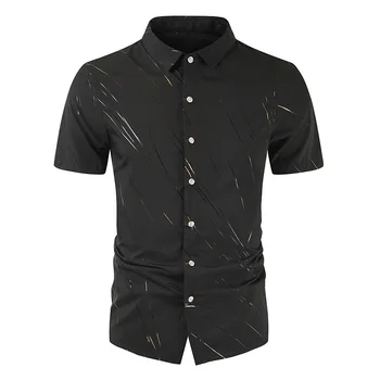 Jauns Vīriešu Biznesa Kleita Krekls Modes Gadījuma Īss Piedurknēm Krekls Slim Fit Vīriešu Sociālā Zīmola Kleita Top Apģērbu Mīkstu Ērti