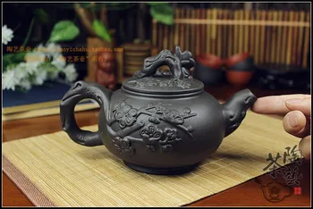 Ķīnas Porcelāna Yixing Zisha Tējas Komplekts 380ml + 3 Tases 40ml Kung Fu Teaset Tējkannas Roku darbs Zisha Keramikas Tējkanna