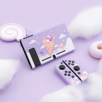 Geekshare Nintendo Slēdzi, Violeta Zvaigžņotām debesīm saldējums Kaķis Karikatūra Pasaku Līgas Atpakaļ Girp Shell TPU Mīksto CoverFor Nintend Slēdzis