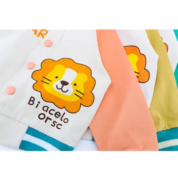 Baby Zēni Meitenes Apģērbu Komplekts Rudens Lauva Mētelis + T krekls + Bikses 3Pcs Zīdaiņiem un Bērniem, Apģērbi Bērniem, Sporta Tērps Toddler Apģērbi