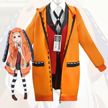 Anime Kakegurui Cosplay Attēls Yomotsuki Runā Cosplay Kostīms, Mētelis Jk Skolu Meitenēm Vienādi Pelēkā Vārna Halloween Kleita Sievietēm