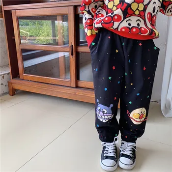 Tonytaobaby Bērnu apģērbi, Rudens Bērnu Ikdienas Bikses Zvaigžņu Karikatūra Gudrs Melns Pelēks Kokvilnas Sporta Bikses