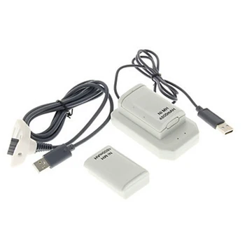 Dubultā Uzlādējams Akumulators + akumulatora Lādētājs USB Vads Pack XBOX 360 Bezvadu Kontrolieris AS99