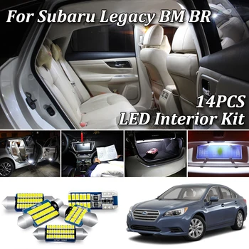 14Pcs Canbus LED salona Apgaismojuma Par Subaru Legacy 5 BM BM9 BR BR9 Sedans, Vagons LED Interjera Bagāžnieka Durvis Licence plate Light