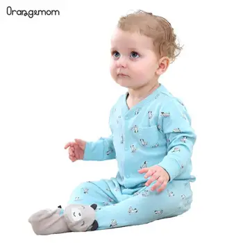 Orangemom ir 2021. modes bērnu pidžamas infant baby meitene apģērbs unisex zīdaiņu zēnu drēbes kokvilnas zīdaiņu kombinezonus jaundzimušie