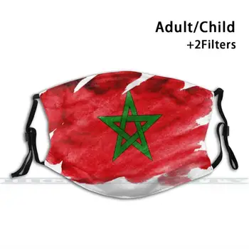 Maroka Dizaina Karoga Atkārtoti Mutes, Sejas Maska Anti Dūmaka Nepievelk Putekļus Maskas Ar Filtriem Bērnu, Pieaugušo Maroka Dizaina Karoga Maroka
