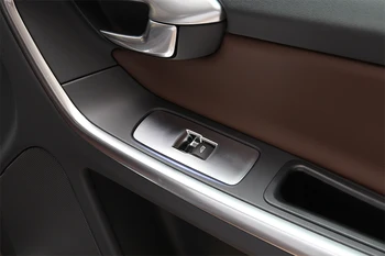 YAQUICKA Chrome ABS Automašīnu Durvju Logu Pacēlāju Vadības Slēdzis Slēdzis Taustiņš Rāmis Melns, Vāks Uzlīmi Volvo XC60 S60 S60l V60 Dizainu