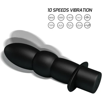 Silikona Anālais Plug Vibrators Pieaugušo 10 Frekvences Vibrācijas Butt Plug Vīriešu Prostatas Massager Masturbator Sievietes Anālā Seksa Rotaļlieta