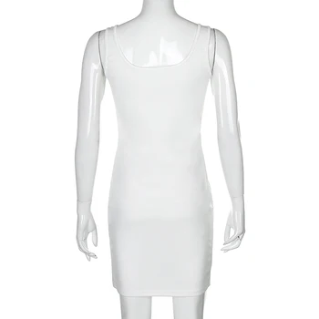 HEYounGIRL Ruched Bez Piedurknēm Sexy Kleita Sievietēm Vasarā Melna Balta Bodycon Mini Kleitas Dāmas Gadījuma Pamata Īsu Kleitu, Korejiešu