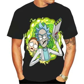 Vīriešu apģērbu, Jaunas Vīriešu Vasaras karikatūra Rick Drukāt Vīriešiem ar Īsām Piedurknēm T-krekls 3D druka t Kreklu Gadījuma Elpojošs Modi, funny t krekli