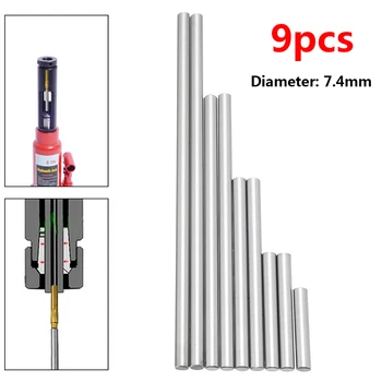9Pcs Izplūdes Adatas Kopums, ko Izmanto, lai Push Rakņāties Pogas Augstas Cietības Pilnu Specifikāciju Reamer darbgaldi Aksesuāri 7.4 mm
