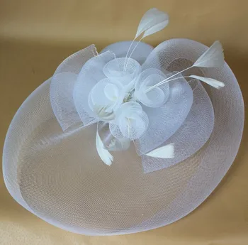 Kāzu Cepures Sievietēm Vintage Neto Kāzu Cepures Melna Balta Kāzu Accessorie Līgavas Fascinator Sinamay Kāzu Birdcage Veil