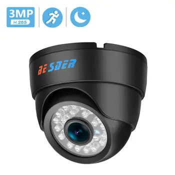 BESDER H. 265 3MP IP 2MP Kamera Iekštelpu Dome Video Novērošanas Videokameras Kustības Atklātu Ieraksta P2P ONVIF Nakts Redzamības Kamera