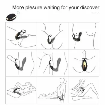 WONANA Bezvadu Tālvadības Vīriešu Prostatas Massager Silikona Anālais Butt Plug Vibrators Ar CockRing 10 Ātrumu Pieaugušo Seksa Rotaļlietas Vīriešiem