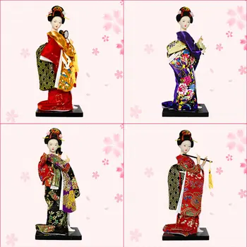 25cm Sveķu Statueti Etniskā Japāņu Geišas Lelles Kimono Lelles Belle Meitene, Dāma Kolekcija Mājās Apdare Miniatūras Figūriņas