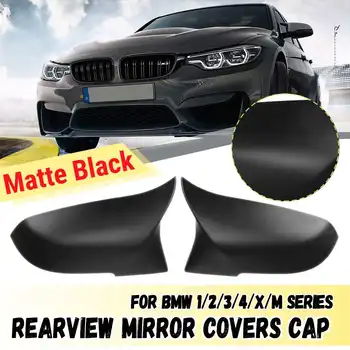 Pāris Auto Sānu Atpakaļskata Spogulis Vāks Vāciņš Matte Black Gloss Black BMW F20 F21 F22 F30 F32 F36 X1 F87 M3