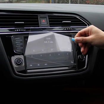 Auto GPS Navigācijas Rūdīta Stikla Ekrāna Aizsargs Tērauda Portective Filmas Volkswagen, VW Tiguan mk2 2016 2017 2018 Piederumi