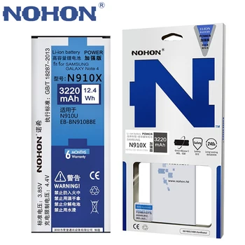 NOHON EB-BN910BBE Akumulatoru Samsung Galaxy Note 4 Note4 N910A N910C N910F N910G N910H N910P N910T N910U N910V N910X 3220mAh