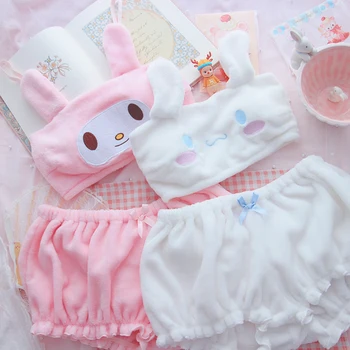 Japāņu Cute Meitene Princešu Mežģīņu Izšuvumi Bra & Biksītes Kopa Jauki Bowknot Apakšveļas Komplekts Sweet Lolita Apakšveļa Sleepwear Komplekts