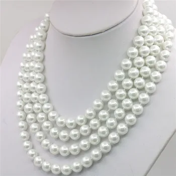 10mm Balta Dienvidu Korpusa Pērle Apaļas Lodītes Kaklarotu Stūre Aizdare Sieviešu Modes Rotaslietas Pieņemšanas Dizains Valentīna Diena Dāvanas