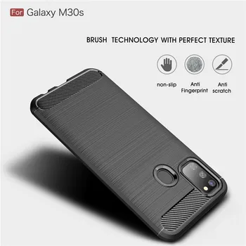 Samsung Galaxy M30S M21 Case For Samsung M30S M21 Bufera Mīksto Oglekļa Šķiedras Telefonu Gadījumā Samsung Galaxy M21 Segtu 6.4