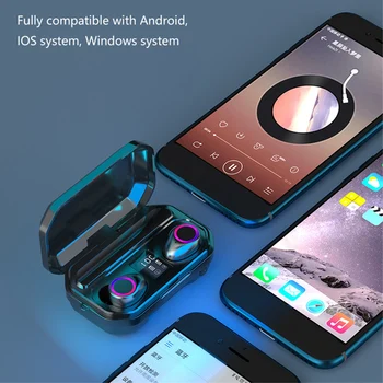 3500mAh Bezvadu Austiņas Bluetooth 5.0 Austiņas Earbuds TWS Sporta 9D HIFI Stereo Austiņas Trokšņu slāpēšanas LED Displejs, Ūdensizturīgs