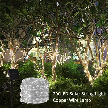 LED Āra Saules Lampas String Gaismas 100/200 Led Pasaku Brīvdienu Ziemassvētku Vainags Saules Dārza Ūdensizturīgs 10m 20m Dekori