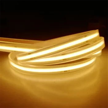 COB LED Strip Gaismas Uzstādīt Regulējamas светоди FOB LED Lentes Gaismas ar 12V Barošanas ministru Kabineta, Virtuves Lamprip