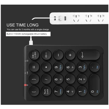 B. O. W Portable Slim Mini Numurs Pad,22 Atslēgas, 2.4 Ghz, Bezvadu USB Ciparu Tastatūra Tastatūra Klēpjdators, galda DATORS, piezīmju Grāmatiņa