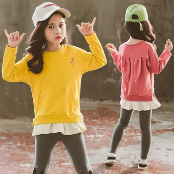 Trusis Dizaina Apģērbu Komplekts Meitene ar Truša Ausis uz Muguras Rudens Blūze un Bikses Bērniem, Kokvilnas Ikdienas Krekls Stulpiņi