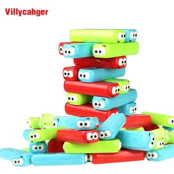 30pcs/daudz Ģimenes galda Spēle Cute dambretes kauliņus Ķieģeļu Tornis Kraušanas Spēle Multiplayer Montessori Rotaļlietas Izglītības Vecāki-bērnu Rotaļlietas Bērniem