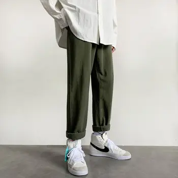 2020. gada Rudenī Vīriešu tīrtoņa Krāsu haren lauka Baggy Bikses Homme Gadījuma Bikses Kravas Kabatas Džinsi Biker Džinsa Melna/zaļa/balta Bikses