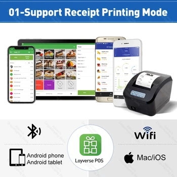 80mm POS Siltuma Saņemšanas, etiķešu Printeri par Lielveikalu Svītrkodu QR Kodu Uzlīmes Datumu Cenu USB Bluetooth Android, Windows