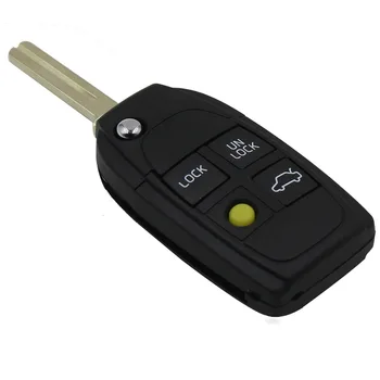 KEYYOU 4 Pogu Locīšanas Smart Remote Gadījumā Flip Auto Atslēgu Apvalks Gadījumā piemērots Pielāgot VOLVO S40 V40 V90 C70 S60 S80 S70 Nomaiņa