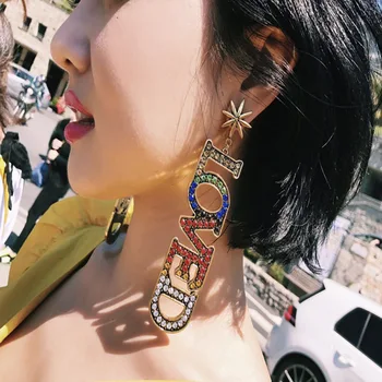 Korejas Auskari MĪLĒJA Vēstuli Kristāla Bts Auskari Sievietēm Zelta Liels Earing Oorbellen Brincos Rotaslietas Pendientes Mujer Moda 2018