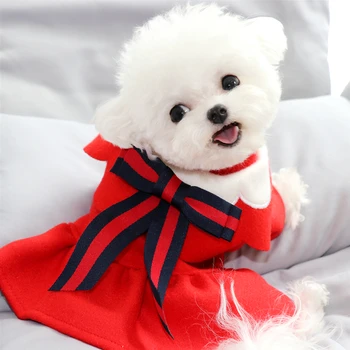 Rudens un ziemas drēbes pet apģērbs Bichon Pomerānijas Teddy Schnauzer kucēnu kucēnu suņu apģērbu princese vilnas svārki