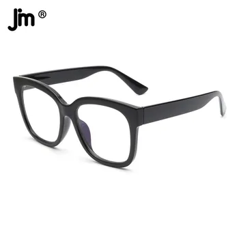 JM Lielgabarīta Cat Eye Zilā Gaisma Brilles Sieviešu Modes Viltus Datoru Skaidrs, Brilles Rāmis