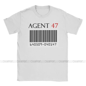 Aģents 47 T Krekls Vīriešiem Vintage Kokvilnas T-Krekli Crewneck Hitman Video Spēli Tee Krekls ar Īsām Piedurknēm Topi Dāvanu Idejas