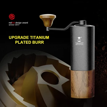 TIMEMORE Kastaņu G1 / G1 PLUS manuāla kafijas dzirnaviņas uzlabot titāna pārklājumu burr minimālisms kafijas dzirnaviņas pārlejiet espresso