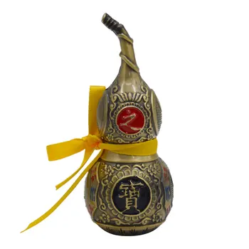 Ķīniešu Feng Shui Retro Krāsu Tai Chi Wu Lū Hu Lu Miniaturas Vara Sakausējuma Ķirbis Amuletu Mājas Dekorēšanas Aksesuāri Vintage M