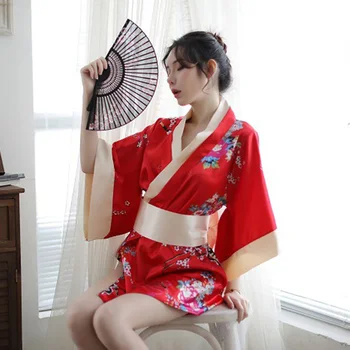 Vintage Ziedu Drukāt Kimono 2020 Ziņas Japāņu Stila Nakts Kleita Yukata Kleita Sievietēm Yukata Āzijas Apģērbu Sexy Sadalīt Vasaras
