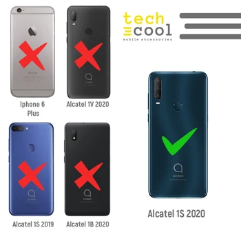 FunnyTech®Alcatel 1S (līdz 2020. gadam) l zilā marmora tekstūru gadījumā