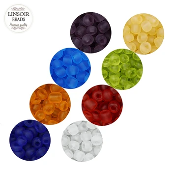 LINSOIR Augstas Kvalitātes 750pcs/Daudz Candy Krāsas Stikla Sēklas Pērlītes 4mm Taras rokām Darinātas Krelles Stikla DIY Sieviešu Rotaslietas Secinājumi