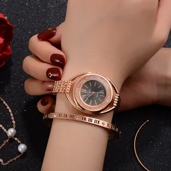 Modes Luksusa Sievietēm Skatīties 2020. Gadam Rhinestone Gadījuma Sieviešu Pulksteņi Dāmas Rose Gold Skatīties Aproce relogio feminino reloj mujer